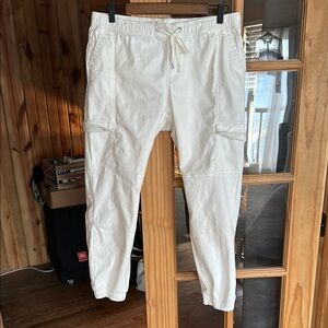 White Cargo Joggers